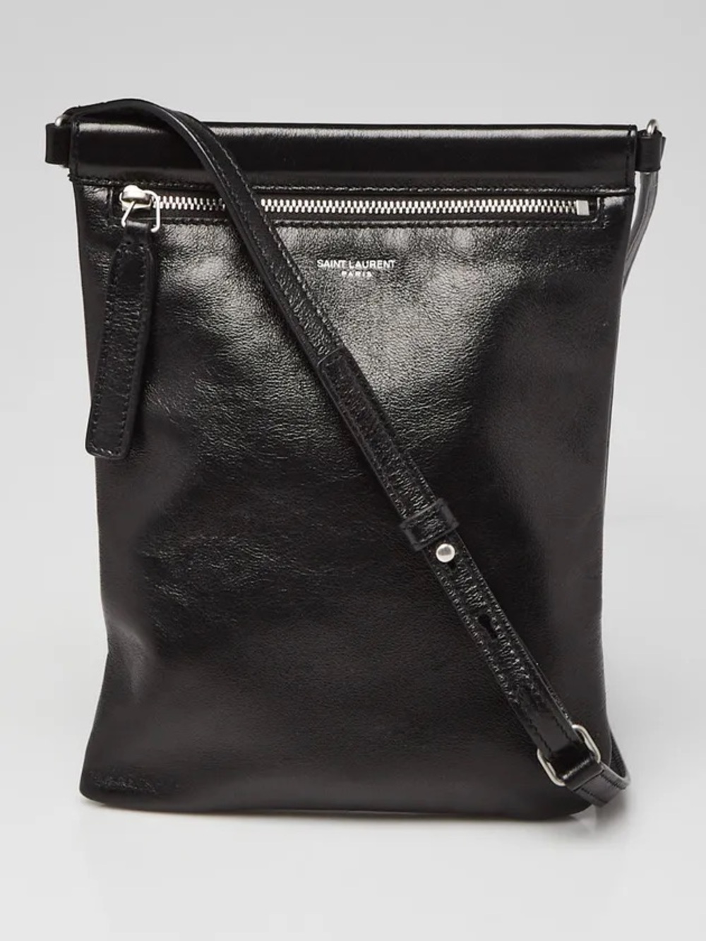 AUTHENTIC Antiqued Lambskin Sid Flat Crossbody Bag